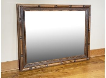 A Faux Bamboo Beveled Mirror