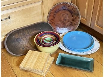 Serving Ware - A Primitive Dough Bowl, Nesting Bowls And Much More