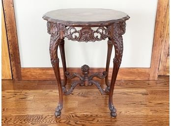 An Antique Carved Wood Occasional Table - C. 1920's