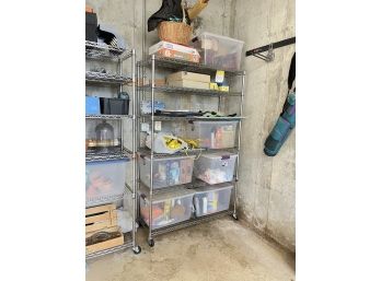 A Rolling Shelf And Contents - Birdhouses And More!