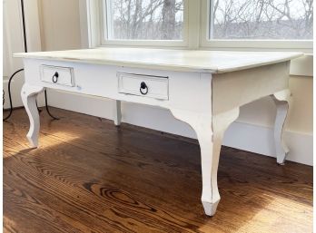 A White Painted Wood Coffee Table