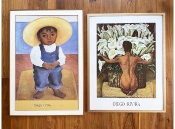 Two Large Framed Museum Prints By Diego Rivera
