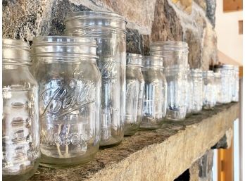 Large Assortment Of Ball Jars And More Glass Vessels