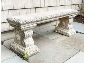 A Cast Stone Garden Bench