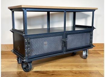 An Industrial Oak And Cast Iron Console By Vintage Industrial Of Phoenix