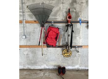 Garage - Rechargable Weedwacker, Rake, Metal Detector And More