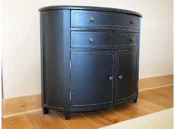A Painted Wood Bow Front Cabinet