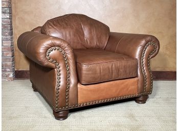 A Leather And Nailhead Armchair From The Lake Umbagog Collection, Clear Lake Furniture VT