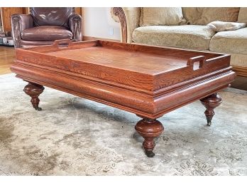 A Carved Oak Tray Top Coffee Table