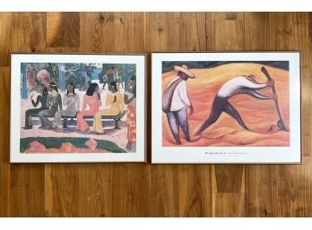 A Pair Of Framed Museum Prints By Rivera And Gauguin