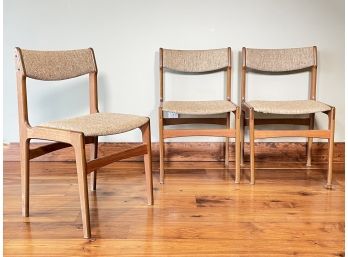 A Set Of 3 Vintage Danish Modern Teak Chairs