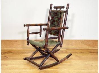 An Antique Child's Spool Rocking Chair