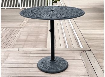 A Cast Aluminum Outdoor High Top Table By Outdoor Classics