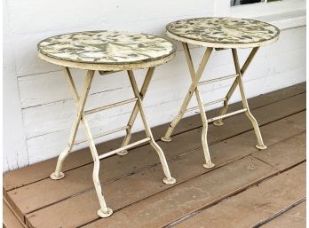 A Pair Of Vintage Tole Painted Metal Cocktail Tables