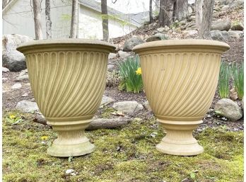 A Pair Of Cast Resin Outdoor Urns