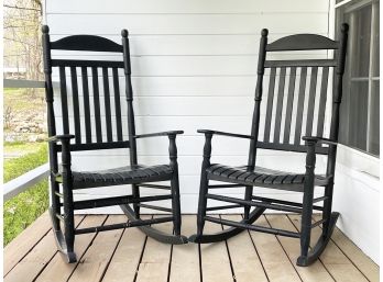 A Pair Of Painted Wood Porch Rockers