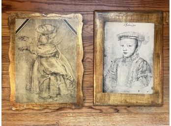 Two Vintage Prints, Mounted On Boards