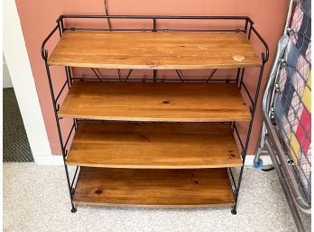 A Wood And Wrought Iron Etagere