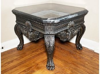 A Vintage, Ornate Marble Top Side Table