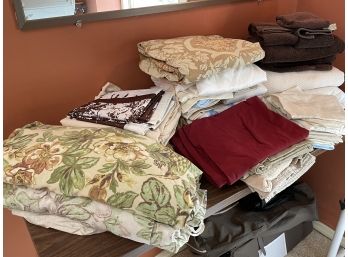 An Assortment Of Linens - Some By Pottery Barn And More