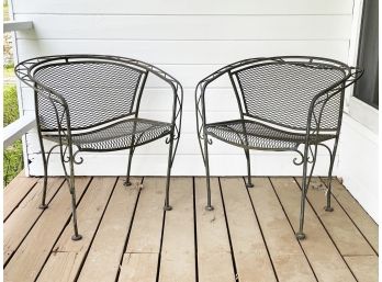 A Pair Of Vintage 1950's Wrought Iron Chairs By Woodard