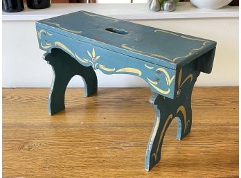 A Vintage Tole Painted Step Stool