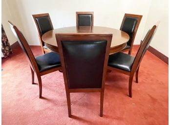 A Hardwood Dining Table And Set Of 6 Chairs