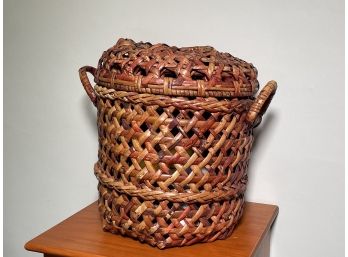 A Woven Lidded Basket