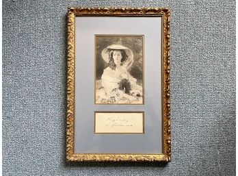 A Framed Photograph And Signature Of Eugenie De Montijo, Wife Of Napoleon III And Empress Of France 1853-1870