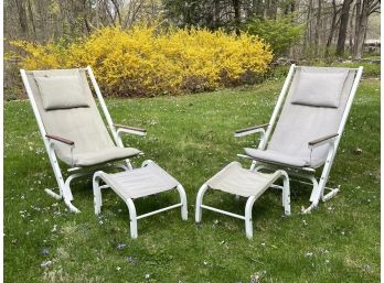 A Pair Of Modern Mesh Sling Lounge Chairs