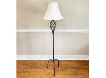 A Vintage Wrought Iron Standing Lamp