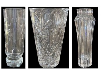 Trio Crystal & Glass Vases
