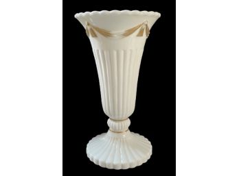 Decorative Milk Glass Footed Vase