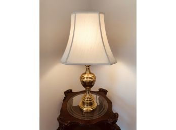 Brass Table Lamp With Silk Shade