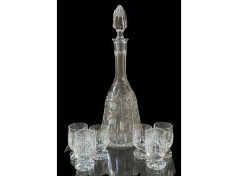 Beautiful Crystal Decanter And Lowball Glasses