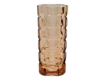 French Luminarc Pink Cut Glass Vase