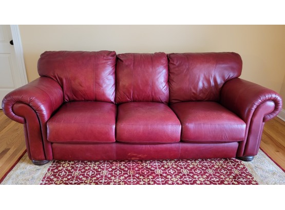 7ft Red Leather Couch 40578190, 7ft Leather Sofa