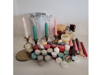 Candle Stick And Candle Lot