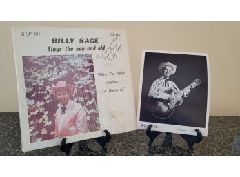 Signed Photo And Vinyl Album Of Billy Sage