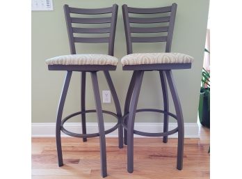 2 Nice Powder Coated Metal Counter Height Swivel Stools Lot 3