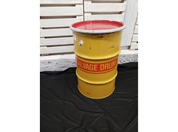 Yellow & Red Metal Drum Barrel For Repurpose  29 X 20
