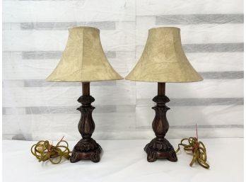 Two 17' Traditional Accent Bedside Table Lamps