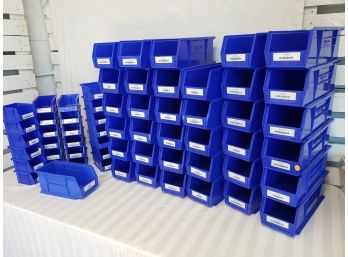 Uline Blue Stackable Organizers - Assortment Of Sizes