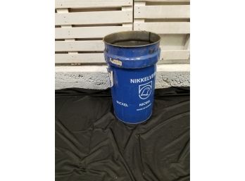 Cobalt Blue Metal Drum Barrel For Repurpose Or Use  24 12 X 14 12