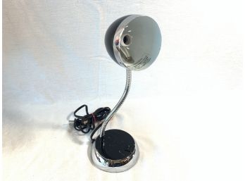 Black And Metal Chrome Gooseneck Desk Lamp