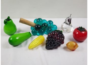 Assorted Vintage Glass Fruit & Vegetables