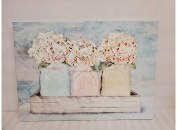 Floral Stretched Canvas Over Wood Frame Textured Wall Art
