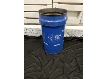 Cobalt Blue Metal Barrel For Repurpose  24 12 X 14 12