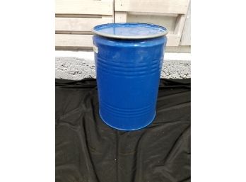 Cobalt Blue Metal Drum Barrel With Lid For Repurpose  20 X 14 12