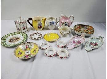 Vintage Porcelain Pitchers, Plates, Saucers, Napkin Rings & More Including Occupied Japan